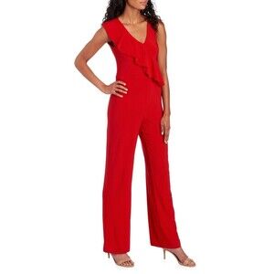 Bebe Red Cross Ruffle Jumpsuit